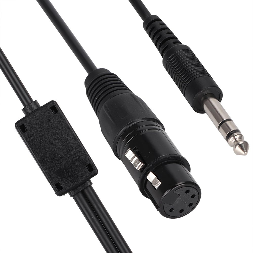 ERYUE XLR to GA Dual Plug Adapter Cable, Durable Aviation Headphone Cable for Pilots, Black ABS Material + Metal