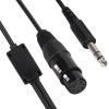 ERYUE XLR to GA Dual Plug Adapter Cable, Durable Aviation Headphone Cable for Pilots, Black ABS Material + Metal view 1