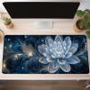 Mouse Pad Flower Gaming Mouse Pad Black Computer Desk Mat Keyboard Mat with Stitched Edges Waterproof Anti-Slip Rubber Base Smooth Surface PC for Home Office Accessories 40x16x0.12inch PjY11906 Z-4 view 2