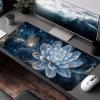 Mouse Pad Flower Gaming Mouse Pad Black Computer Desk Mat Keyboard Mat with Stitched Edges Waterproof Anti-Slip Rubber Base Smooth Surface PC for Home Office Accessories 40x16x0.12inch PjY11906 Z-4 view 3
