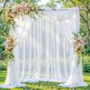 Shillance White Wedding Arch Draping Fabric, 2 Packs 29" x 20FT Sheer Fabric Arch Drapery Curtain Backdrop Ceiling Drapes for Wedding Arbor Ceremony Canopy Birthday Party Decorations view 1
