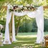 Shillance White Wedding Arch Draping Fabric, 2 Packs 29" x 20FT Sheer Fabric Arch Drapery Curtain Backdrop Ceiling Drapes for Wedding Arbor Ceremony Canopy Birthday Party Decorations view 3