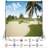 10X8ft Fabric Golf Course Backdrop Beautiful Green Grass Lawn Blue Sky Digital Background Golf Sport Indoor Party Decorations Photo Studio Props view 2