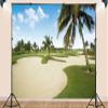 10X8ft Fabric Golf Course Backdrop Beautiful Green Grass Lawn Blue Sky Digital Background Golf Sport Indoor Party Decorations Photo Studio Props view 3