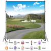 10X5ft Fabric Golf Course Backdrop Golf Sport Blue Sky Green Grass Lawn Background Party Decorations Photo Studio Props view 2