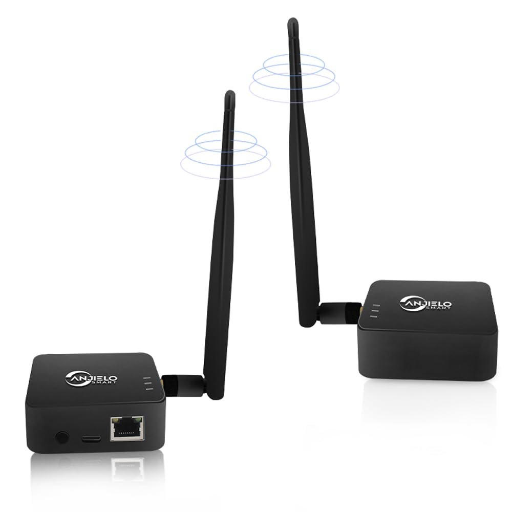 Wireless Bridge Point-to-Point, Ethernet Air Bridge Repeater,Long Range Wireless Access with High-Gain Antenna,typ c Power Port,2.4G WiFi Bridge Repeater,Supports 2600 feet Transmission DistanceB