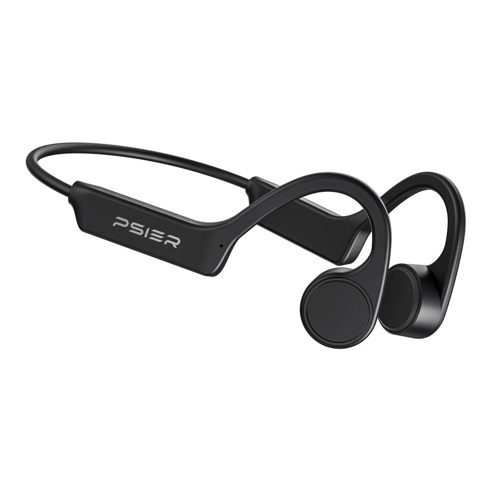 PSIER Bone Conduction Headphones, Open-Ear Bluetooth 5.4 Wireless Sport Headphones, Bone Conduction Earbuds 10H Playtimes with Mic, IPX6 Waterproof Earphones for Hiking, Cycling, Gym, Black