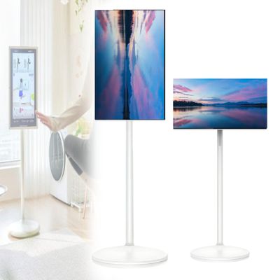 Zowdrix 32" Portable Rolling TV, 8G RAM+128G Storage, Touchscreen TV Rotatable Touch Screen Mobile Smart TV, for Binge-Watch Shows