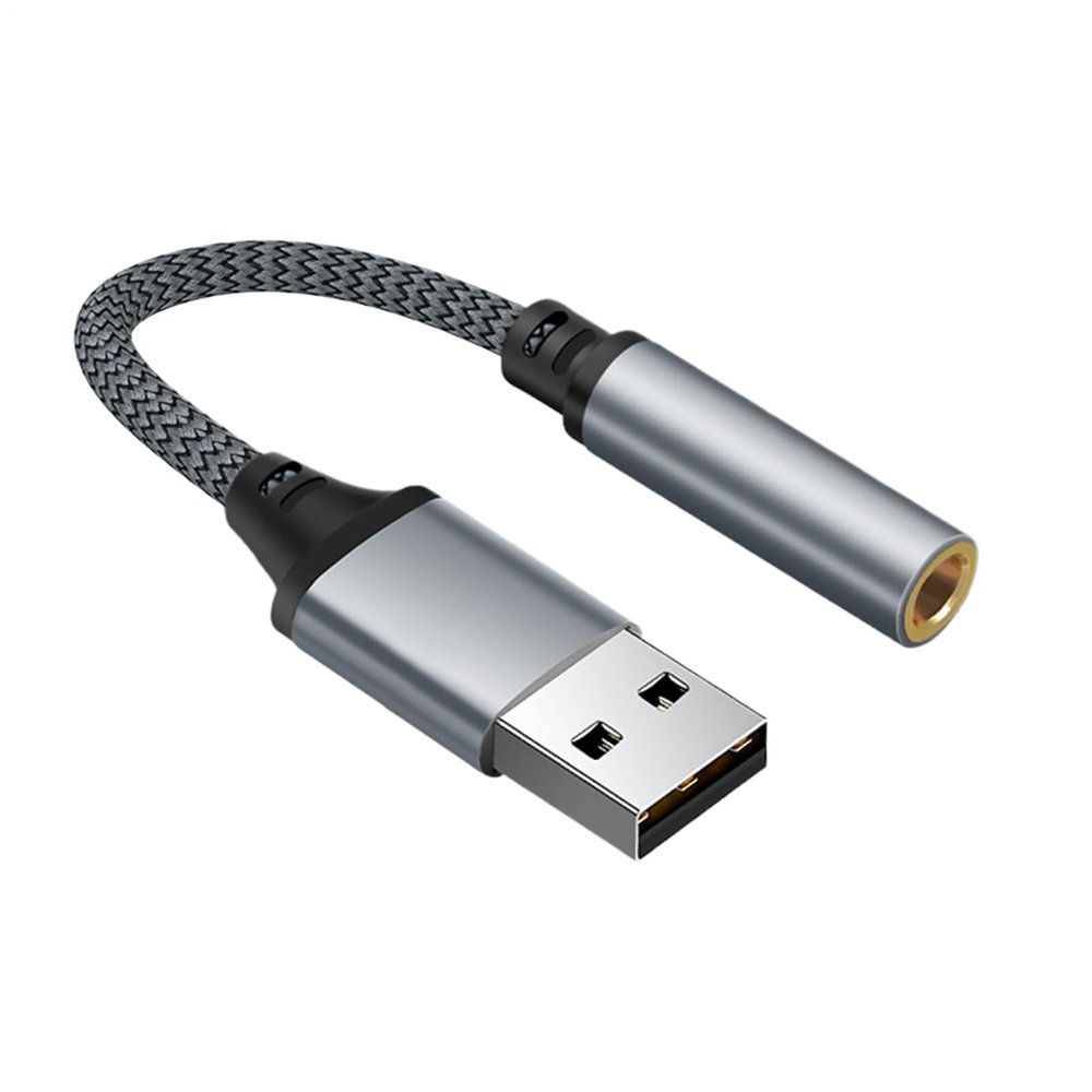 Audio Jack Converter USB to 3.5mm Interface Adapter, Wired Headphone and Combo Cable, External Sound Card Accessory | Ideal for Computers, laptops, and setups requiring Quality Sound