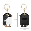 MC Fashion PU Leather Keychain Holder Case Compatible with AirTag, Cute Penguin Key Ring Charm GPS Tracker Case (Black) view 2