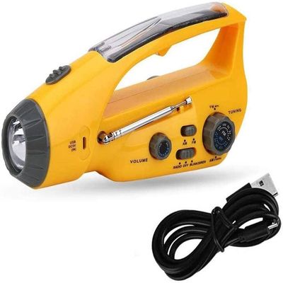 Portable Radio Emergency Solar Hand Crank Manual Power Generator for Household and Outdoor LED Flashlight