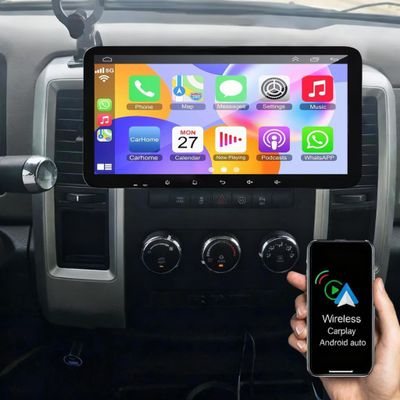 Surakey 4+64G Car Stereo Radio Android 15 Compatible for Jeep Patriot 2009-2017 Car Player for CarPlay Wireless/Android Auto WiFi Bluetooth GPS Navi Head Unit 10.33 Inch with Backup Camera and Mic