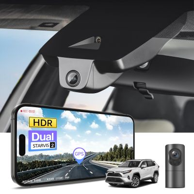 4K Front & 2K Rear 2 Channel HDR Dash Cam, Dual STARVIS 2 IMX678 IMX675, Custom Fit for Toyota RAV4 & Hybrid 2022-2025 (Model B),LE Limited SE Adventure XLE etc, 5GHz WiFi, GPS, 128GB Card