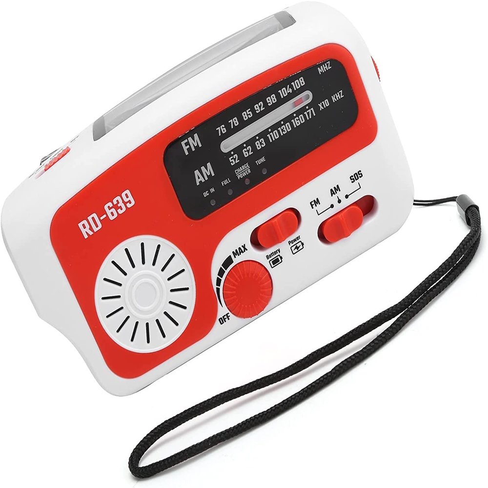 Emergency Radio, Multifunction-AM/FM, Lighting, Siren (SOS), LED Flashing Lig