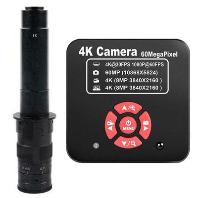 20205 NEW 4K 60MP HDMI USB TF Industrial Video Microscope Camera For Phone PCB Repair & 300X C-Mount Lens