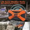 Emergency-Radio Hand Crank Solar Portable Weather Radios,AM/FM, LED Flashlight, Alarm Clock,SOS,10000mAh Power Bank view 4