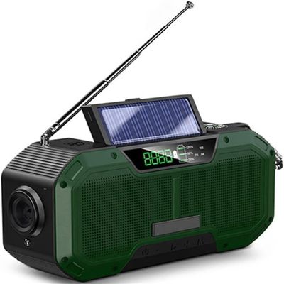 Emergency Weather Radio, 2000mAh NOAA Waterproof Hand Crank Radior, AM/FM Outdoor Camping Solar Alert for Cell Phone Charge