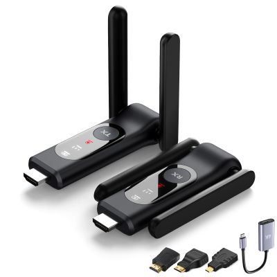 HDMI Wireless Receiver and Transmitter,HDMI Adapter Plug and Play,165FT,LED Display,Up to 8 RXs,2.4+5GHz,Used for Wirelessly Streaming Video and Audio from Laptop,Cable TV Box,Camera,PC to TV/Monitor