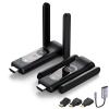 HDMI Wireless Receiver and Transmitter,HDMI Adapter Plug and Play,165FT,LED Display,Up to 8 RXs,2.4+5GHz,Used for Wirelessly Streaming Video and Audio from Laptop,Cable TV Box,Camera,PC to TV/Monitor view 1