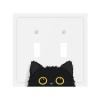 Adorable Cartoon Black Cat Pattern Double Toggle Wall Plate Switch Decorative Panel Electrical Socket Plate Suitable For Bathroom Kitchen Living Room Bedroom view 1