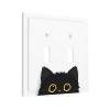 Adorable Cartoon Black Cat Pattern Double Toggle Wall Plate Switch Decorative Panel Electrical Socket Plate Suitable For Bathroom Kitchen Living Room Bedroom view 2