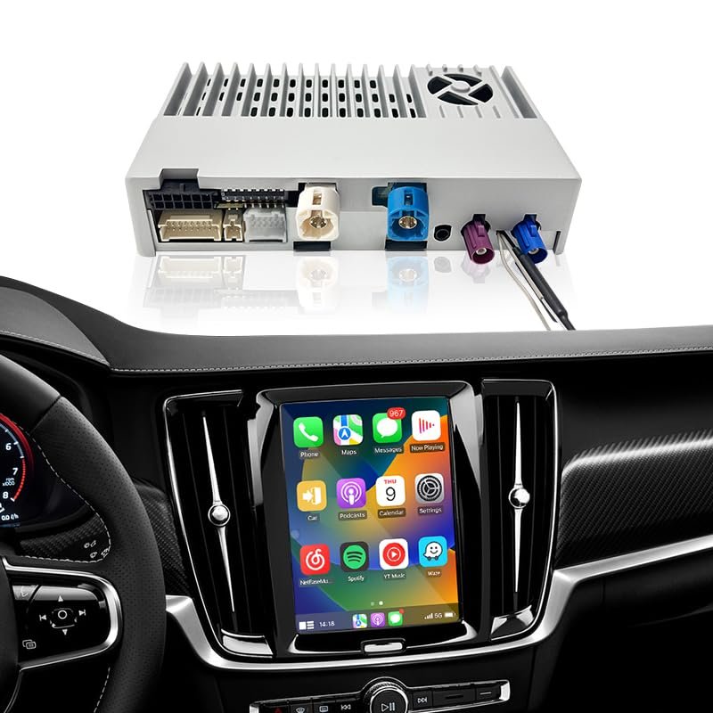 CarPlay Adapter for Volvo S90 & V90 (20172026) | Wireless Android Auto, Full Screen Mirror to 9 Touchscreen | Google Maps,Android App Spotify,YouTube,Backup Camera | Plug & Play Installation (64GB)