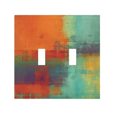 Abstract Art Pattern Double Toggle Wall Plate Switch Decorative Panel Electrical Socket Plate Suitable For Bathroom Kitchen Living Room Bedroom