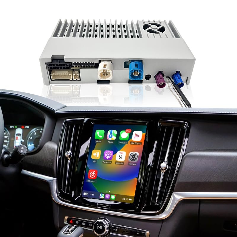 Android Car Head Unit with Wireless CarPlay & Android Auto for Volvo S90 & V90 (20172026) Full Screen Mirroring to OME 9" Touch Screen,Built-in GPS Navigation,WiFi,Plug and Play Upgrade Kit (128GB)