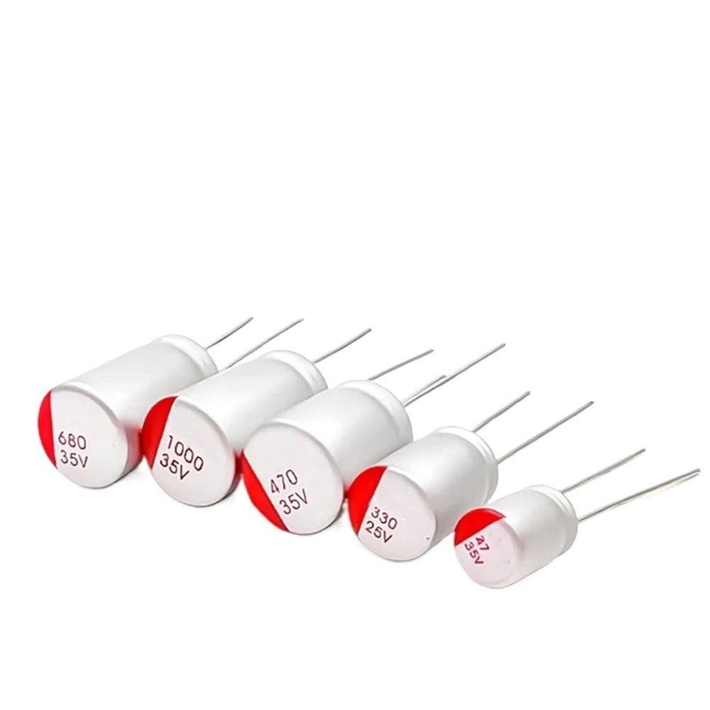 10Pcs Solid Electrolytic Capacitor 6.3V 10V 16V 25V 35V 50V 63V 100V 100UF 150UF 220UF 330UF 470UF 560UF 680UF 820UF 1000UF(50V470UF 10X17MM)