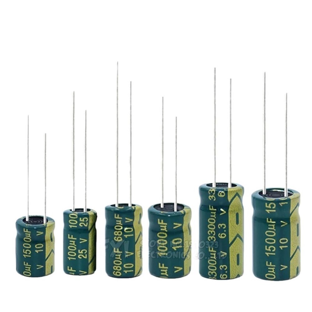 10V 16V 25V 35V 50V 400V High Frequency Aluminum Capacitor 100UF 220UF 330UF 470UF 680UF 1000UF 1500UF 2200UF 3300UF(0.82UF)