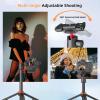 Jishane Camera Tripod with 360 Ball Head, 66.5'' Selfie Stick Tripod with 1/4" Screw & Action Camera Adapter, Compatible with Gopro Hero 13/12/11/10, DJI OSMO Pocket 3 & Action 6/5 pro/4, Insta360 X5 view 4
