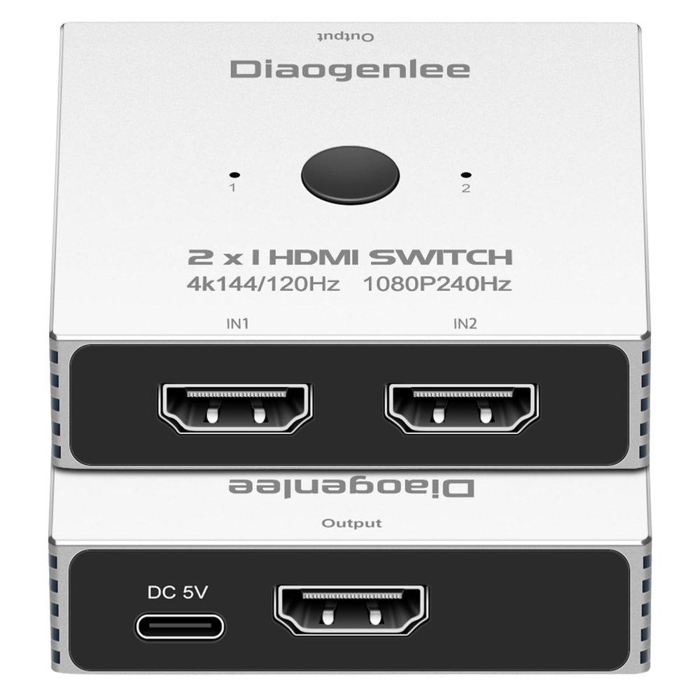 HDMI Switcher 2 in 1 Out, 4K@120hz, USB 3.0 Switcher 2 Computers