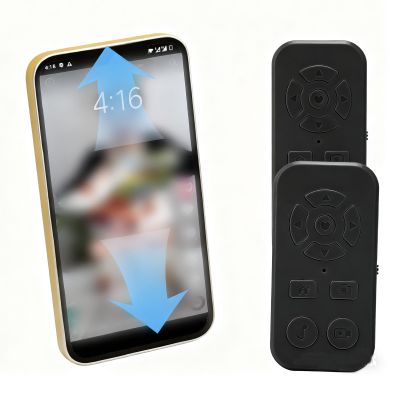 LICAEVEY Phone Remote Control, Camera Shutter Video Recording, Page Turner Scrolling Remote Handsfree for Android Smartphone Tablet Wide Compatibility (Black)