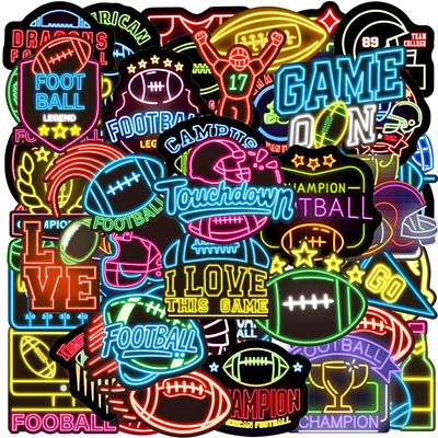 120PCS Neon Football Stickers, Game Day Tailgate Party Favors Football Party Supplies Team Event Decoration Cool Non Sport Touch Down Stickers for Women, Helmet, Water Bottles, Laptop, Sports Fan Gift