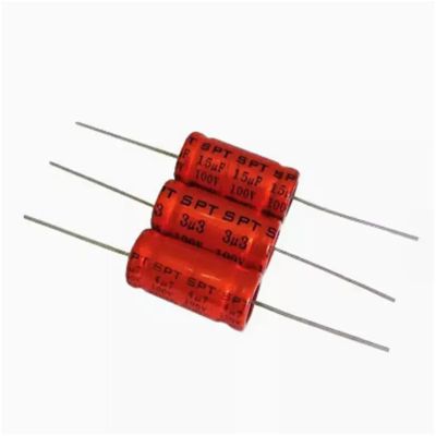 5Pcs 100V Horizontal Speaker Audio Capacitor SPT NP Non Polarity Frequency Divider 1.5UF 2.2UF 3.3UF 4.7UF 18UF 47UF 47UF(2.2uF100V)