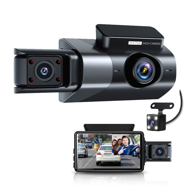 Dash Cam Front and Rear, 1080P Dual Dash Camera, WiFi & App Control, IR Night Vision, 170 Wide Angle, G-Sensor, Parking Mode, 24/7 Loop Recording, 64GB Micro SD Card Included Black