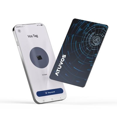 ATUVOS Air Tag Ultra-Thin Wallet Tracker for Android & iOS, Dual System Rechargeable Bluetooth Card Works with Google Find Hub or Apple Find My APP, Item Finder Locator for Luggage, Suitcase,1 Pack