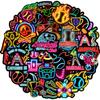 120PCS Neon Baseball Stickers Neon Sports Theme Stickers, Baseball Party Favors Sports Party Gifts Decorations Basketball Vinyl Decals for Water Bottles Laptop Luggage Helmet Skateboard Guitar view 1