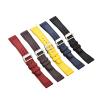 20mm 21mm 22mm Heavy Duty Fluoroelastomer Watch Bands Deployment Buckle Waterproof Raplcement FKM Rubber Straps for(Brown,21mm) view 3