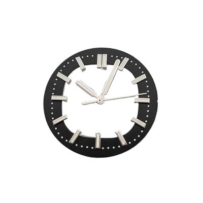 30.5mm Watch Dial Pointers Set Transparent Green Luminous Dial Watch Face+Hands Fit For NH35 Movement(Black)