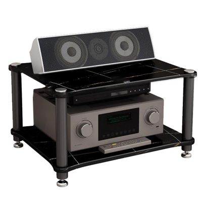 2/3/4-Tier Hi-Fi Shelf Professional Audio Rack Stand Equipment Cabinet with Multiple Shelves for Home Theater, Studio Gear, and AV Receiver Storage(Black,60 * 48 * 36cm(2Tier))