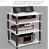 2/3/4-Tier Hi-Fi Shelf Professional Audio Rack Stand Equipment Cabinet with Multiple Shelves for Home Theater, Studio Gear, and AV Receiver Storage(Black,60 * 48 * 36cm(2Tier)) view 3