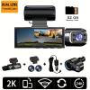 1080P Dual Dash Cam: Front/Inside, 32GB, IR Night Vision, 170 Wide Angle, G-Sensor, 24H Parking. Easy Install. Ideal Gift. (with 1080P) view 2