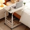 AWGTGCVY Movable Side Table, Adjustable Sofa Tray Table, Bedside Portable Table with Wheels, C-Shaped Detachable Bed Laptop Table, Suitable for Living Room and Bedroom, Black. (Warm White) view 4