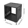 12U Network Rack with Wheels, Rolling AV Equipment Rack Server Cabinet, 19.8" x 22.4" x 23.6" Carbon Steel Metal Home Studio Rack, Universal Network Server Case for Data/IT/Media Equipment (Black) view 2