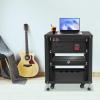 12U Network Rack with Wheels, Rolling AV Equipment Rack Server Cabinet, 19.8" x 22.4" x 23.6" Carbon Steel Metal Home Studio Rack, Universal Network Server Case for Data/IT/Media Equipment (Black) view 4