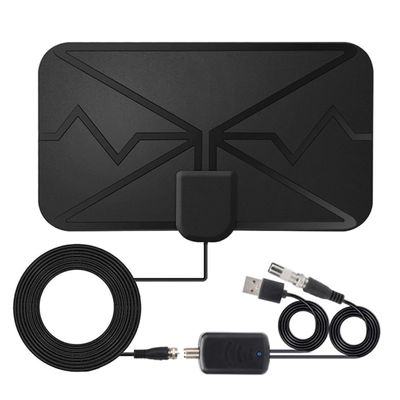 TV Digital Antenna HDTV Indoor DVB-T Amplified Antennas Arial Freeview for Local Channels Black