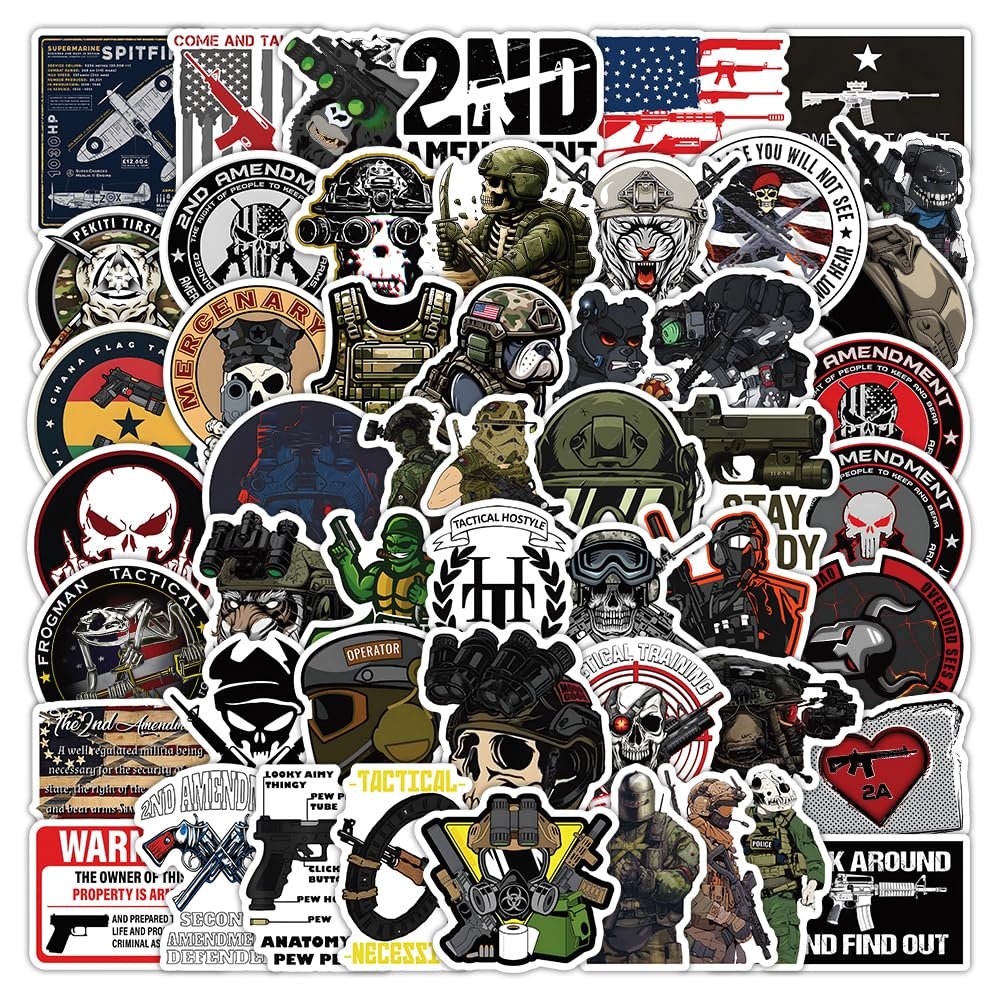 100pcs Tactical Stickers Pack for TeensTactical Sticker for Hard HatMilitary Decals for Water BottleCool Decal for LaptopPhone CaseCarGuitarBumperSkateboardFunny Gifts for Adults/Kids/Boys