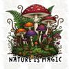 Nature is Magic Sticker Forest Natural Beauty Earth Lover Inspired Floral Decal Waterproof Die Cut Vinyl & Transparent DTF Decal for Laptop Helmet Car Cup Phone Tablet for Male Female view 1