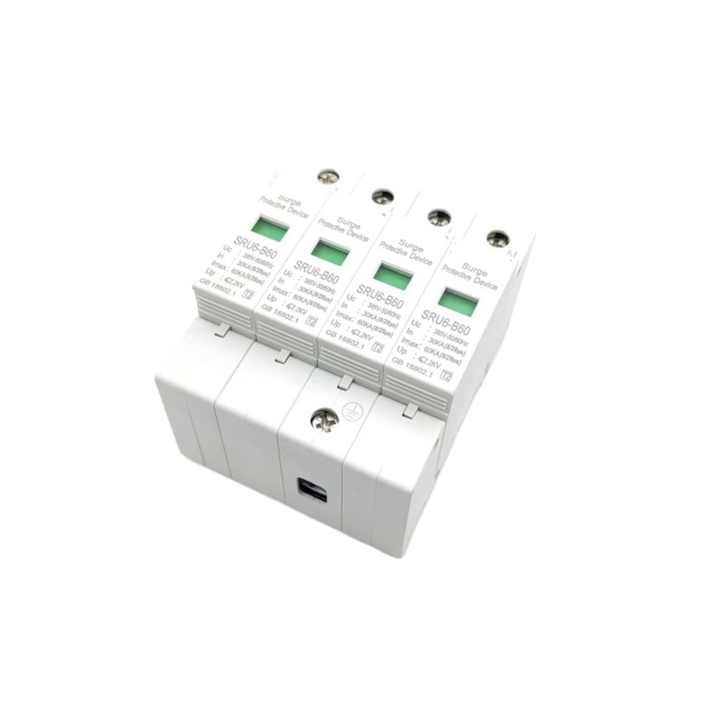 AC SPD 1P 2P 3P 4P 20-100 KA 220V 385V House Lightning Surge Protector Protective Low-Voltage Arrester Device(3P,80KA)